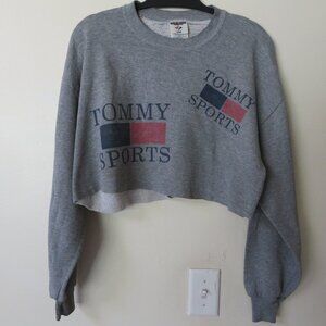 TOMMY SPORTS Cropped Crewneck Sweater JerZees size XL 90s